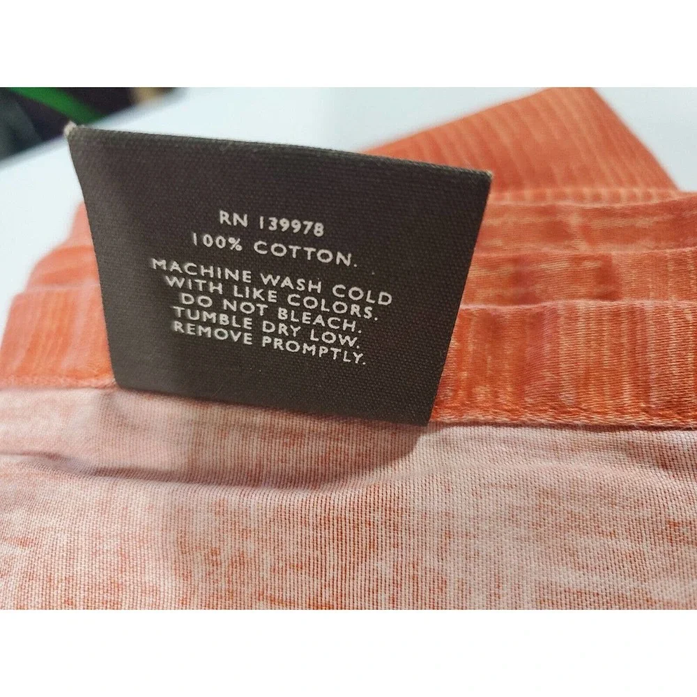 Nate Berkus 1 Flat Sheet Chevron Diamond Print Orange 90
